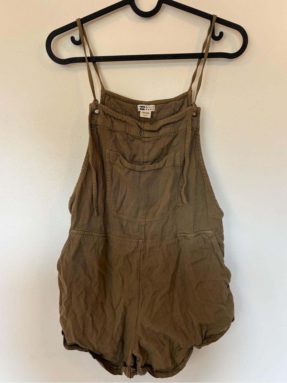 Billabong Wild Pursuit Romper Playsuit Khaki Olive Brown Boho Overalls Size M